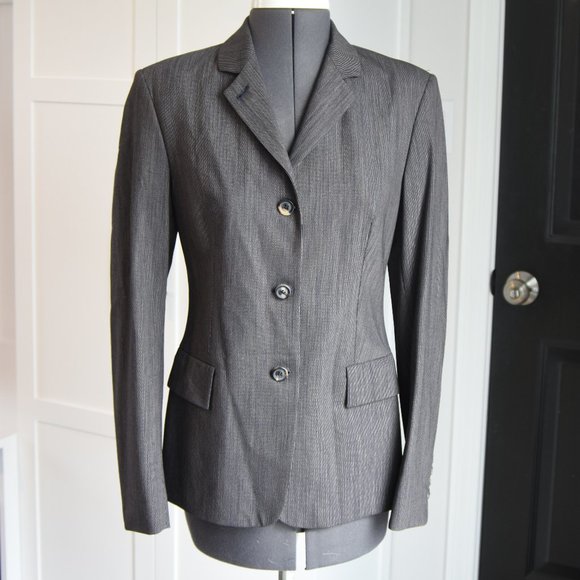 Piazza Sempione 3-Button Fully Lined Wool Blue/Grey Blazer IT38 Sz 2 EUC - Picture 1 of 8
